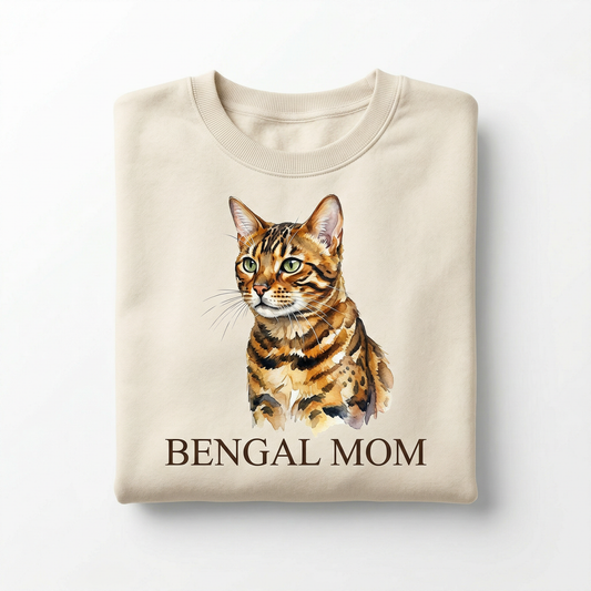 Bengal Cat Mom Crewneck Sweatshirt