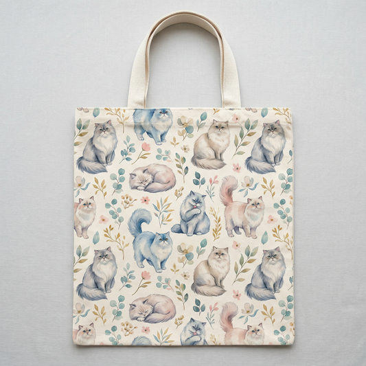 Persian Cat All-Over Print Canvas Tote Bag