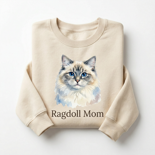 Ragdoll Cat Mom Crewneck Sweatshirt