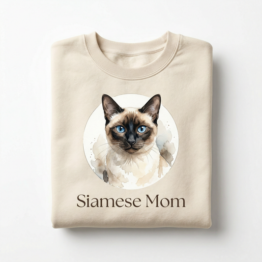 Siamese Cat Mom Crewneck Sweatshirt