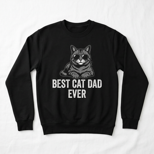 Cat Dad Crewneck Sweatshirt | Best Cat Dad Ever Gift