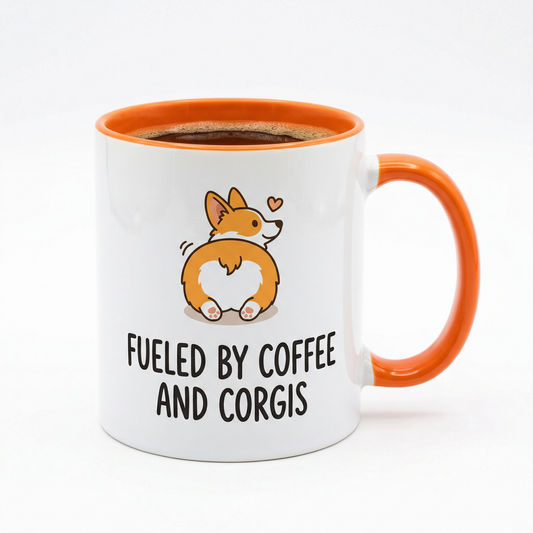 Fueled by Coffee and Corgis Accent Mug 11oz