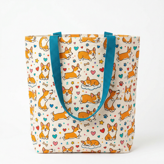 Crazy Corgi Lady All-Over Print Tote Bag
