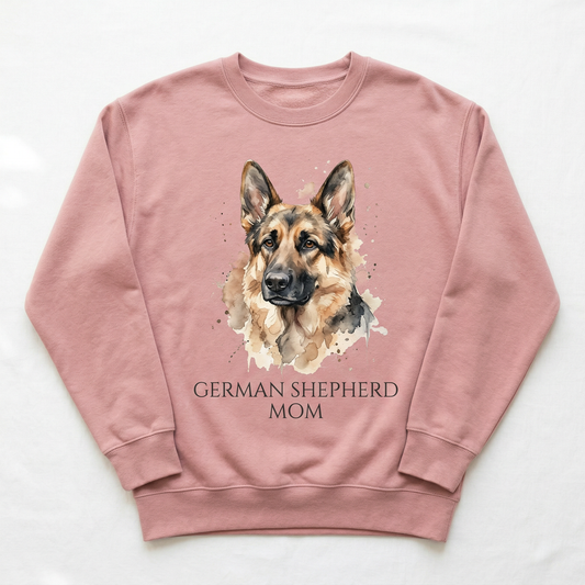 German Shepherd Mom Crewneck – Watercolor Art